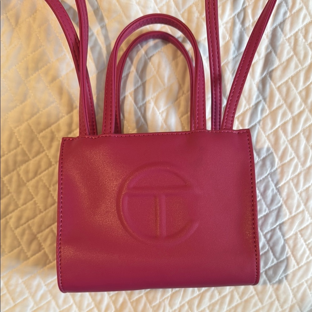 Telfar Pink Mini Bag with Embossed Logo